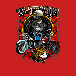 Свитшот хлопковый мужской V-twin, цвет: красный — фото 2