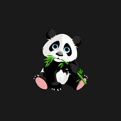 Свитшот хлопковый мужской Красивый медведь панда, цвет: черный — фото 2