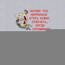 Свитшот хлопковый мужской Потому что нормально надо спрашивать, цвет: меланж — фото 2