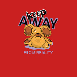 Свитшот хлопковый мужской Плюшевый мишка держись подальше от реальности, цвет: красный — фото 2