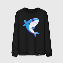 Свитшот хлопковый мужской Дружелюбная акула, цвет: черный