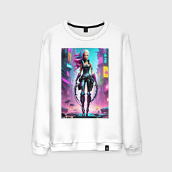 Мужской свитшот Кибер чувиха на своём районе - нейросеть