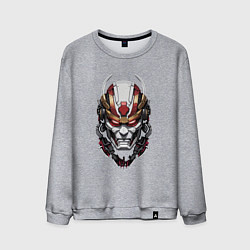 Мужской свитшот Красный киберпанк самурай