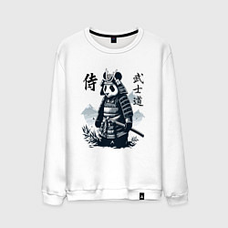 Свитшот хлопковый мужской Panda samurai - bushido ai art fantasy, цвет: белый