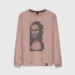 Свитшот хлопковый мужской Mona Lisa text, цвет: пыльно-розовый