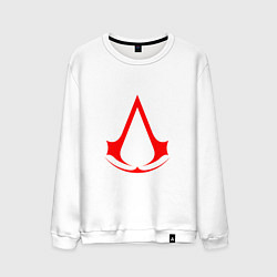 Свитшот хлопковый мужской Red logo of assassins, цвет: белый
