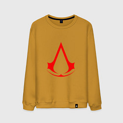 Свитшот хлопковый мужской Red logo of assassins, цвет: горчичный