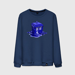 Свитшот хлопковый мужской Tardis ink, цвет: тёмно-синий