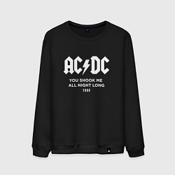 Свитшот хлопковый мужской AC DC - You shook me all night long 1980, цвет: черный