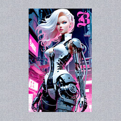 Свитшот хлопковый мужской Pretty Barbie blond - cyberpunk ai art, цвет: меланж — фото 2