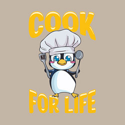 Свитшот хлопковый мужской Готовить всю жизнь, цвет: миндальный — фото 2