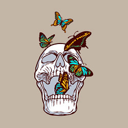 Свитшот хлопковый мужской Бабочки и череп, цвет: миндальный — фото 2