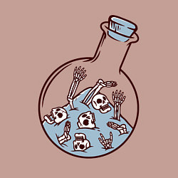 Свитшот хлопковый мужской Скелеты в колбе, цвет: пыльно-розовый — фото 2