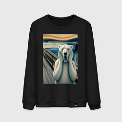 Мужской свитшот Полярный медведь кричит на картине Эдварда Мунка