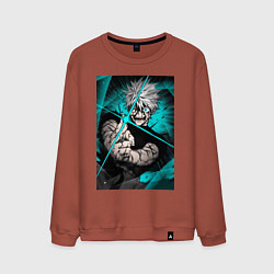 Свитшот хлопковый мужской Магическая битва Сатору Годзё пурпурный, цвет: кирпичный