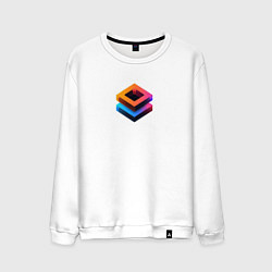 Свитшот хлопковый мужской Ромб геометрическая абстракция, цвет: белый