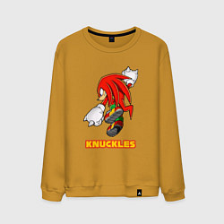 Свитшот хлопковый мужской Knuckles ехидна из соника, цвет: горчичный