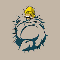 Свитшот хлопковый мужской Гомер спит, цвет: миндальный — фото 2