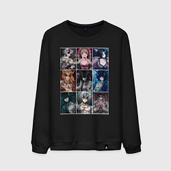 Свитшот хлопковый мужской Клинок, рассекающий демонов Мицури Канродзи, цвет: черный