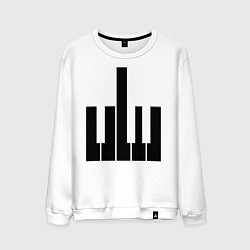 Свитшот хлопковый мужской Fuck your music!, цвет: белый