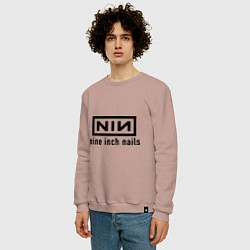 Свитшот хлопковый мужской NIN: Nine inch nails, цвет: пыльно-розовый — фото 2