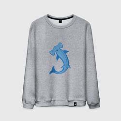 Свитшот хлопковый мужской Рыба-молот, цвет: меланж