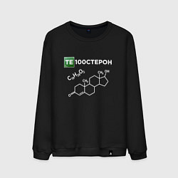 Свитшот хлопковый мужской Те100стерон, цвет: черный