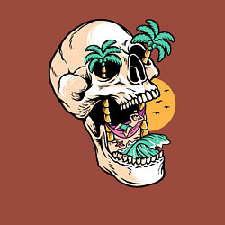 Свитшот хлопковый мужской Лето в черепе, цвет: кирпичный — фото 2