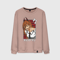 Свитшот хлопковый мужской Power anime, цвет: пыльно-розовый