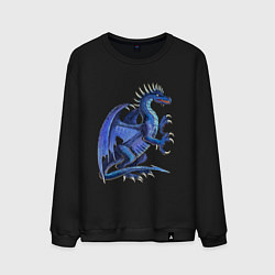 Свитшот хлопковый мужской Azure dragon, цвет: черный