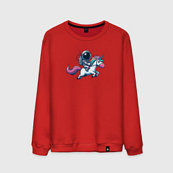 Мужской свитшот Космонавт едет верхом на единороге