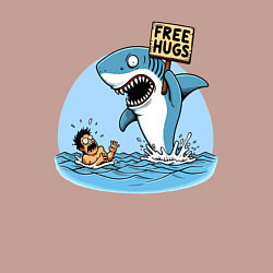 Свитшот хлопковый мужской Free hugs - shark, цвет: пыльно-розовый — фото 2
