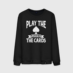 Свитшот хлопковый мужской Играй с игроком а не в карты, цвет: черный