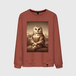 Мужской свитшот Сова Мона - фантазия от нейросети