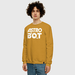 Свитшот хлопковый мужской Astro bot logo, цвет: горчичный — фото 2