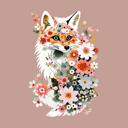 Свитшот хлопковый мужской Лисий контур из цветов, цвет: пыльно-розовый — фото 2