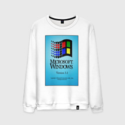 Свитшот хлопковый мужской Windows 3, цвет: белый