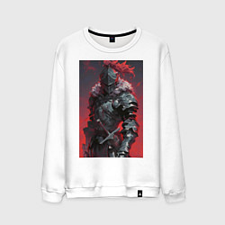 Свитшот хлопковый мужской Убийца гоблинов воин, цвет: белый