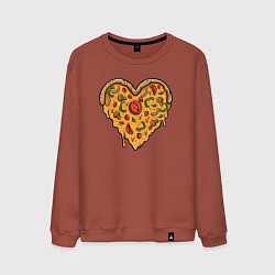 Свитшот хлопковый мужской Pizza heart, цвет: кирпичный