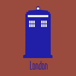 Свитшот хлопковый мужской Tardis - London, цвет: кирпичный — фото 2