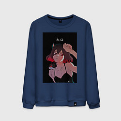 Свитшот хлопковый мужской Чёрный клевер неро, цвет: тёмно-синий