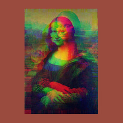 Свитшот хлопковый мужской Мона Лиза с глюками, цвет: кирпичный — фото 2