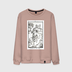 Свитшот хлопковый мужской Девятые врата Молчание - Золото Люцифер LCF, цвет: пыльно-розовый