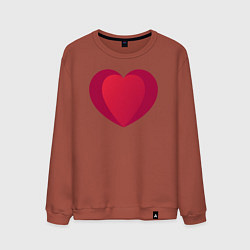 Мужской свитшот Красное сердце с тенью