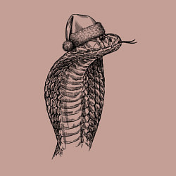 Свитшот хлопковый мужской Кобра новогодняя, цвет: пыльно-розовый — фото 2