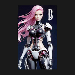 Свитшот хлопковый мужской Cyber Barbie - ai art future, цвет: черный — фото 2