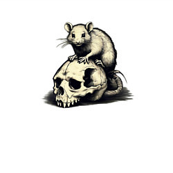 Свитшот хлопковый мужской Rat on skull, цвет: белый — фото 2