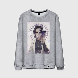 Свитшот хлопковый мужской Клинок, рассекающий демонов Синобу Котё, цвет: меланж