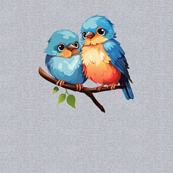 Свитшот хлопковый мужской Разговор двух птичек, цвет: меланж — фото 2