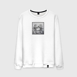 Свитшот хлопковый мужской Боевые лягушки, цвет: белый